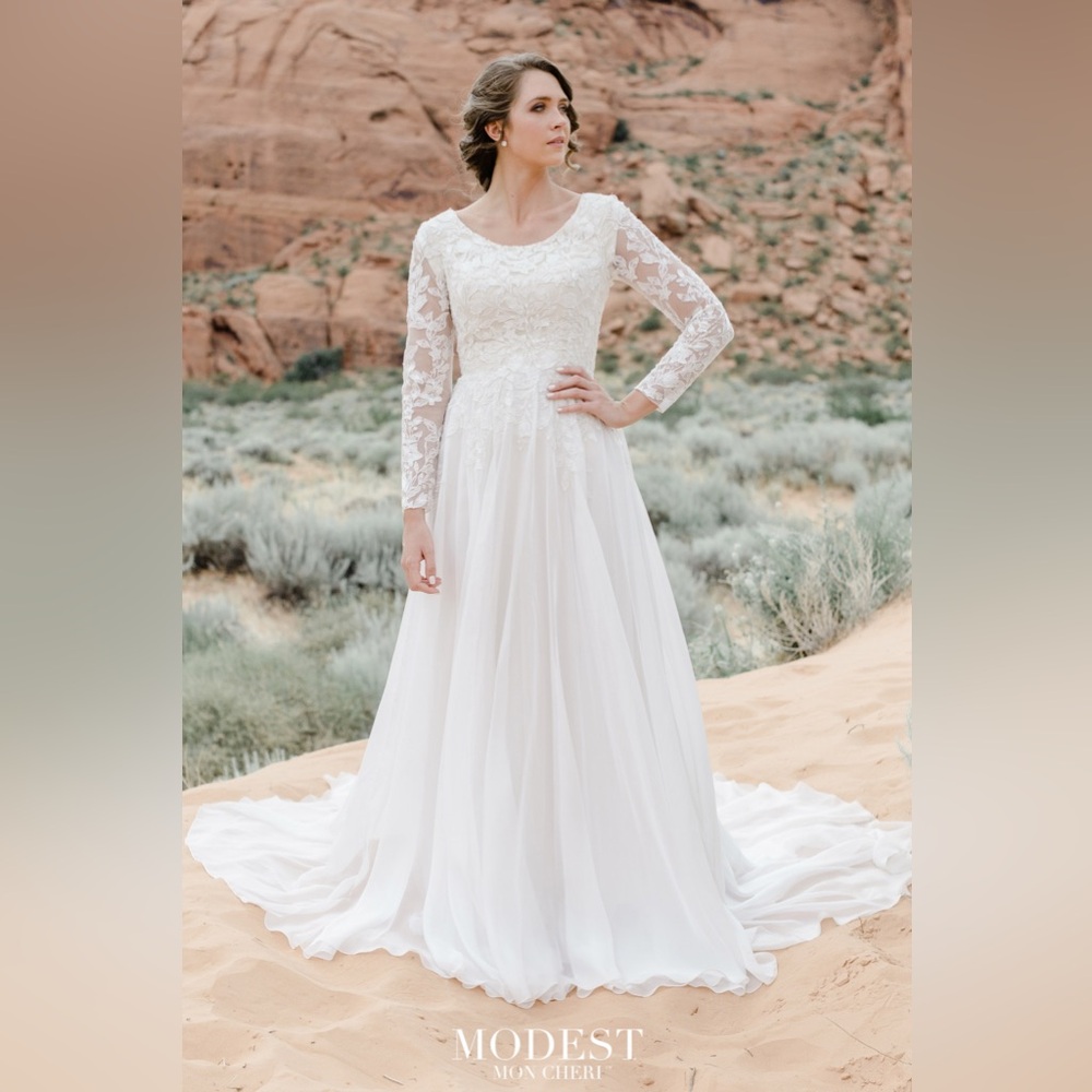 Modest by Mon Cheri Wedding Gown with Sleeves
